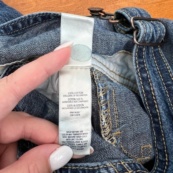 OshKosh B'gosh Blue Denim Overalls Graphic Logo Bib Print 18M Baby - Picture 6 of 6